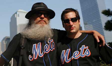 Ron Whitehead and Frank Messina at Ground Zero, NYC, September 8, 2007. - Photo by Jeremy Hogan